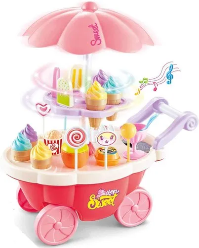 Kid's plastic Ice cream cart with music