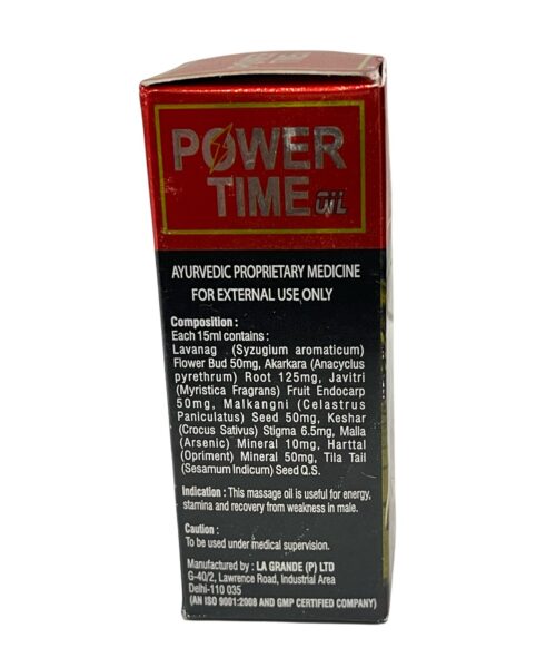 Power Time Oil 15 ml contains